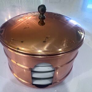 Benjamin & Medwin Copper Coaster set with lid